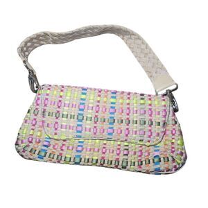 The Sak Woven Shoulder Bag Colorful Purse Handbag Y2K Small Designer Style